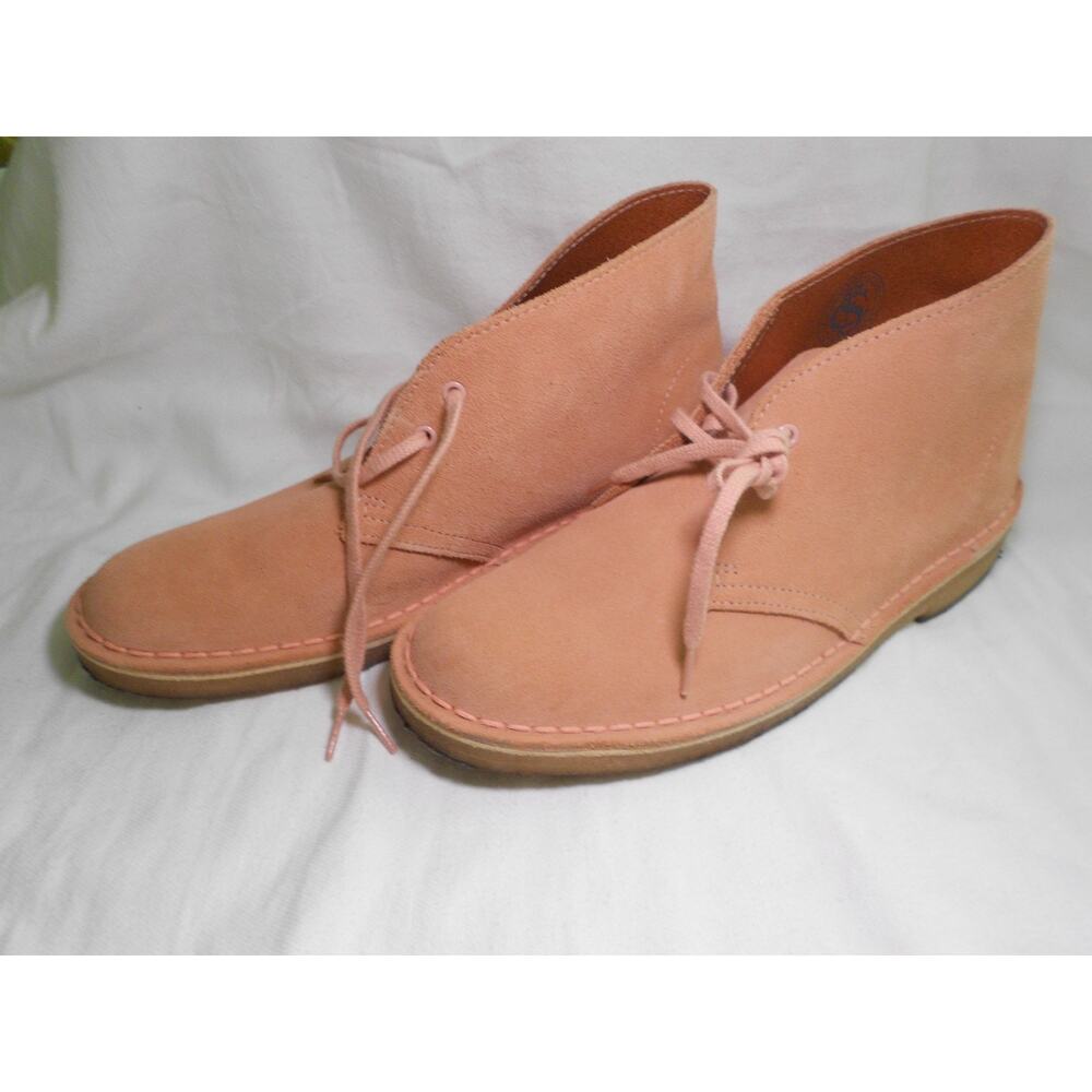 Clarks Pink Suede Desert Boots
